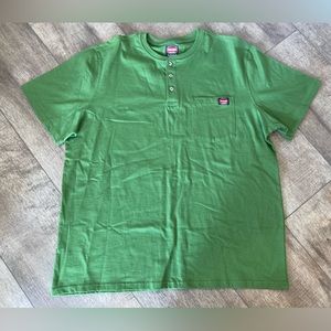 Wrangler NWOT Mens XL 1/4 button short sleeve pocket tee
